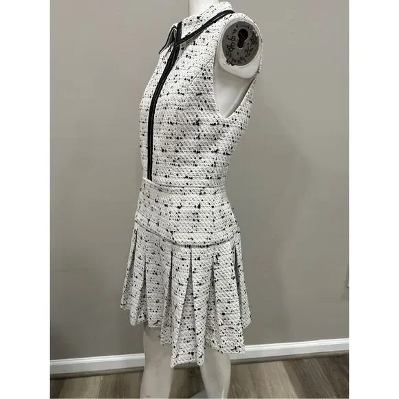 NWT ALICE + OLIVIA ELLIS TWEED BOX PLEAT DRESS SIZE 12 $495 - Picture 7 of 11